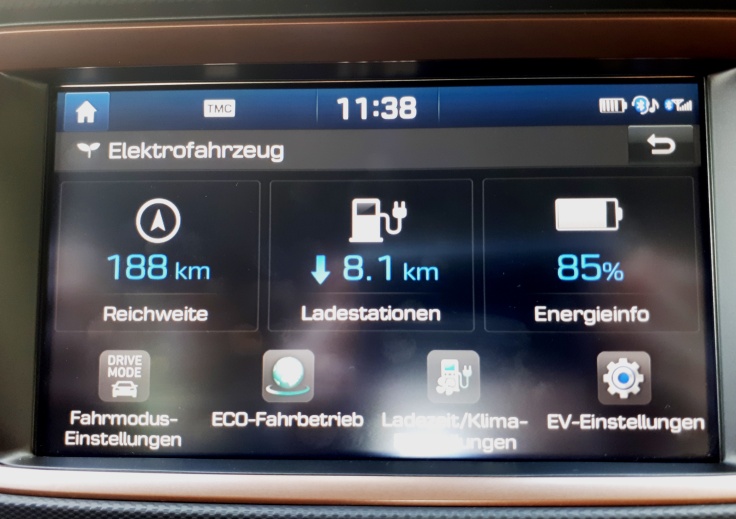 Hyundai Ioniq Elektro - Das EV-Menü