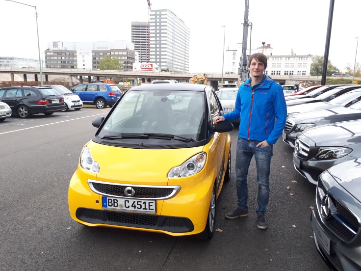 Abholung des smart in Offenbach