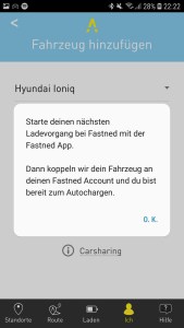 Fastned-App - Aktivierung Autocharge